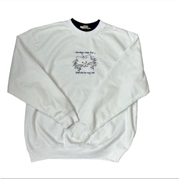 I always wear fur thanks to my cat vintage sweatshirt - Picture 2 of 13